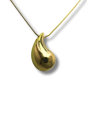 Collar con dije de gota Mashala de baño de oro 14 K