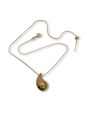 Collar con dije de gota Mashala de baño de oro 14 K