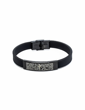 Pulsera Nk Steel de caucho con acabado pulido