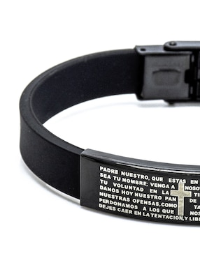 Pulsera Nk Steel de caucho con acabado pulido