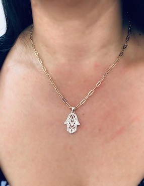 Collar de mano de fátima Mashala de baño de oro 14 K