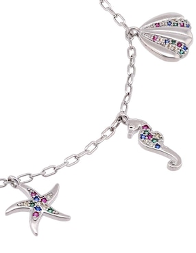Pulsera Girondela con acabado baño de oro blanco 18 K