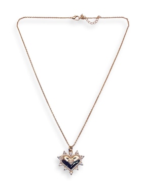 Collar con dije de corazón Mashala de baño de oro 14 K