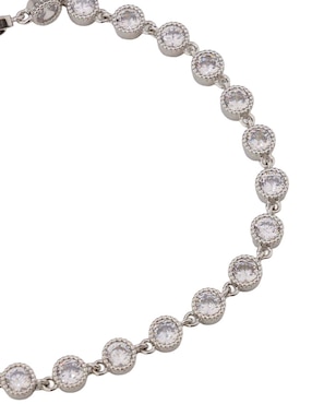 Pulsera Girondela con zirconia 18 K acabado baño rodio
