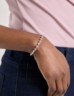 Pulsera Girondela con zirconia 18 K acabado baño rodio