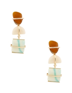 Aretes largos Weekend con acabado brillante