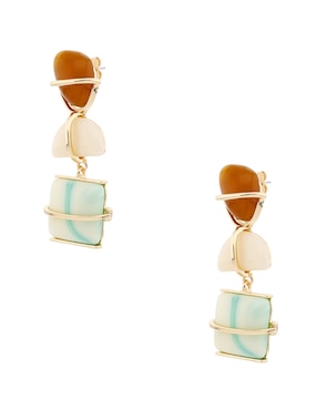 Aretes largos Weekend con acabado brillante