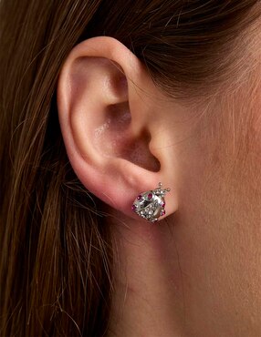 Set de aretes Weekend con acabado pavé