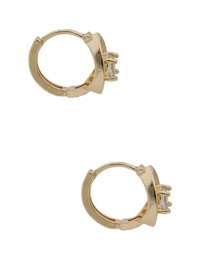 Arracadas de gota Girondela 18 K con acabado baño de oro zirconia