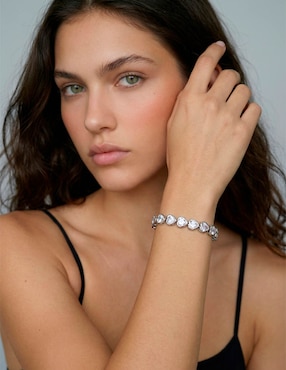 Pulsera Girondela con circonita 18 K acabado chapa de oro