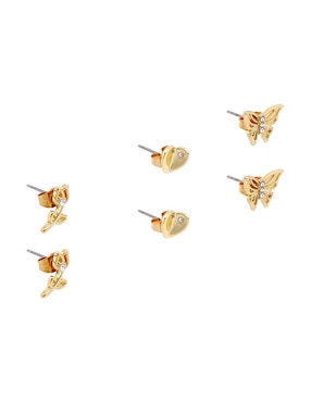 Set de aretes Weekend con acabado pavé