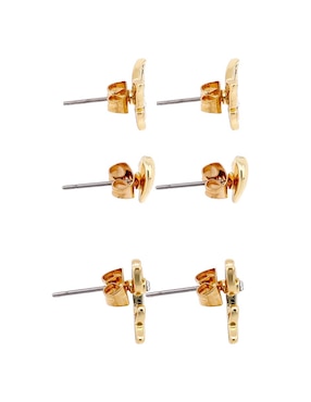 Set de aretes Weekend con acabado pavé
