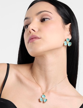 Aretes y collar de flor Weekend