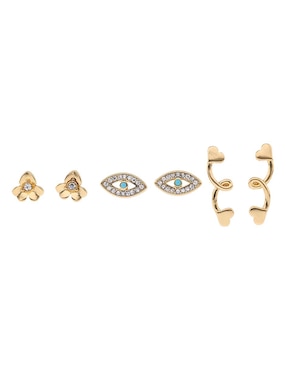 Set de aretes Weekend con acabado brillante