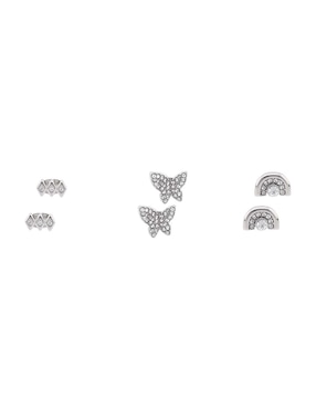 Set de aretes Weekend con acabado pavé