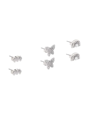 Set de aretes Weekend con acabado pavé