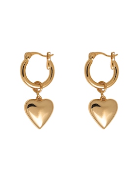 Arracadas de corazón Girondela con acabado chapa de oro 18K