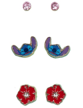 Set de aretes Stitch Disney con acabado brillante