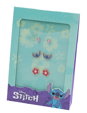 Set de aretes Stitch Disney con acabado brillante