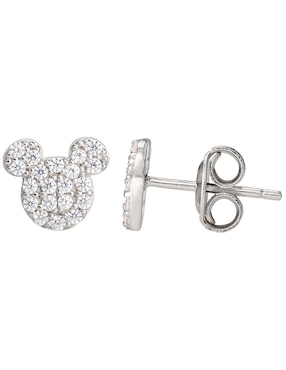 Aretes cortos Mickey Mouse Disney de plata P 925 con acabado brillante
