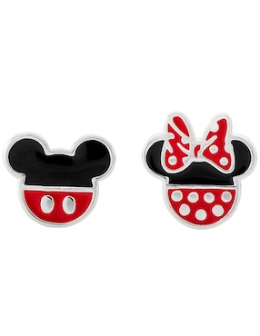 Aretes cortos Mickey & Minnie Disney Mickey Mouse  de plata P 925 con acabado brillante