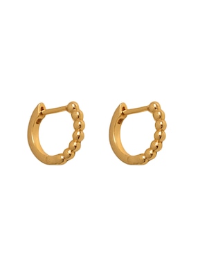 Aretes huggies Girondela con acabado chapa de oro 18 K
