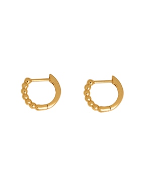 Aretes huggies Girondela con acabado chapa de oro 18 K