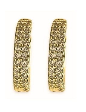 Arracadas Mashala con acabado baño de oro 14 K zirconia