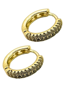 Arracadas Mashala con acabado baño de oro 14 K zirconia