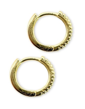 Arracadas Mashala con acabado baño de oro 14 K zirconia