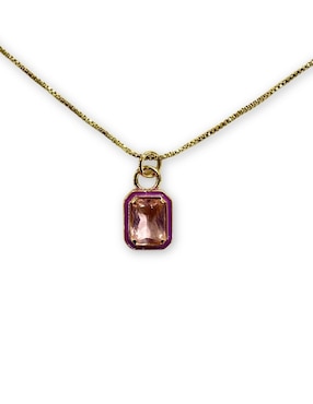 Collar rectangular Mashala con acabado baño de oro 14 K