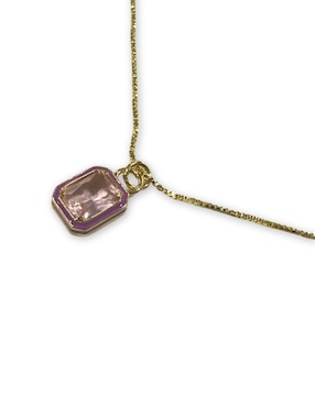 Collar rectangular Mashala con acabado baño de oro 14 K