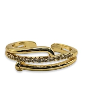 Anillo Mashala zirconia acabado baño de oro 14 K