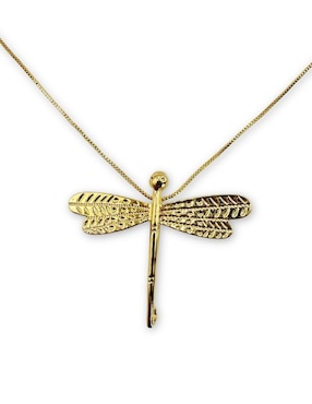 Collar de libélula Mashala con acabado baño de oro 14 K