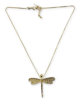Collar de libélula Mashala con acabado baño de oro 14 K