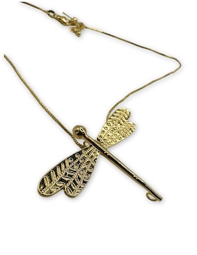 Collar de libélula Mashala con acabado baño de oro 14 K