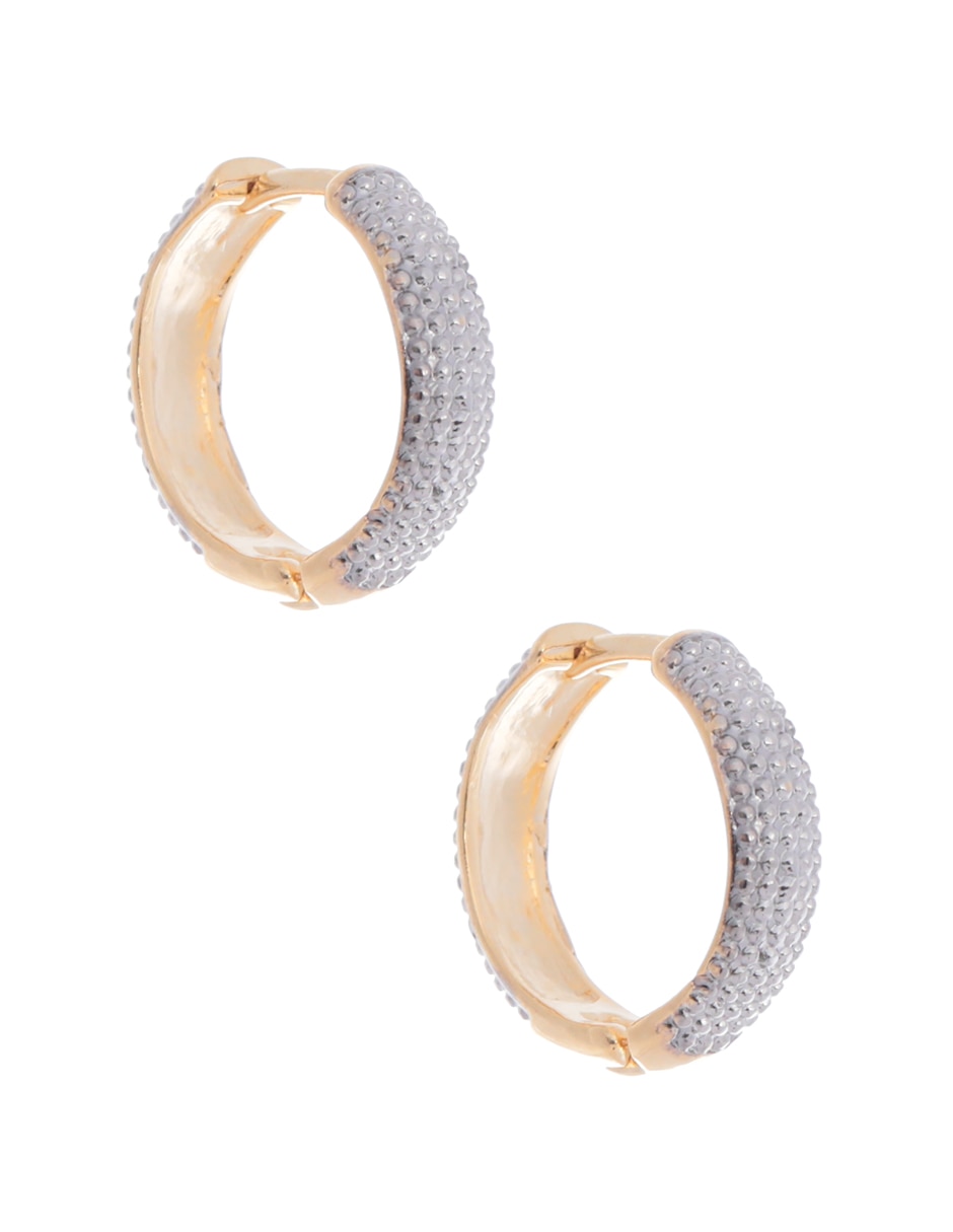 Aretes circulares con acabado pavé cristal 2