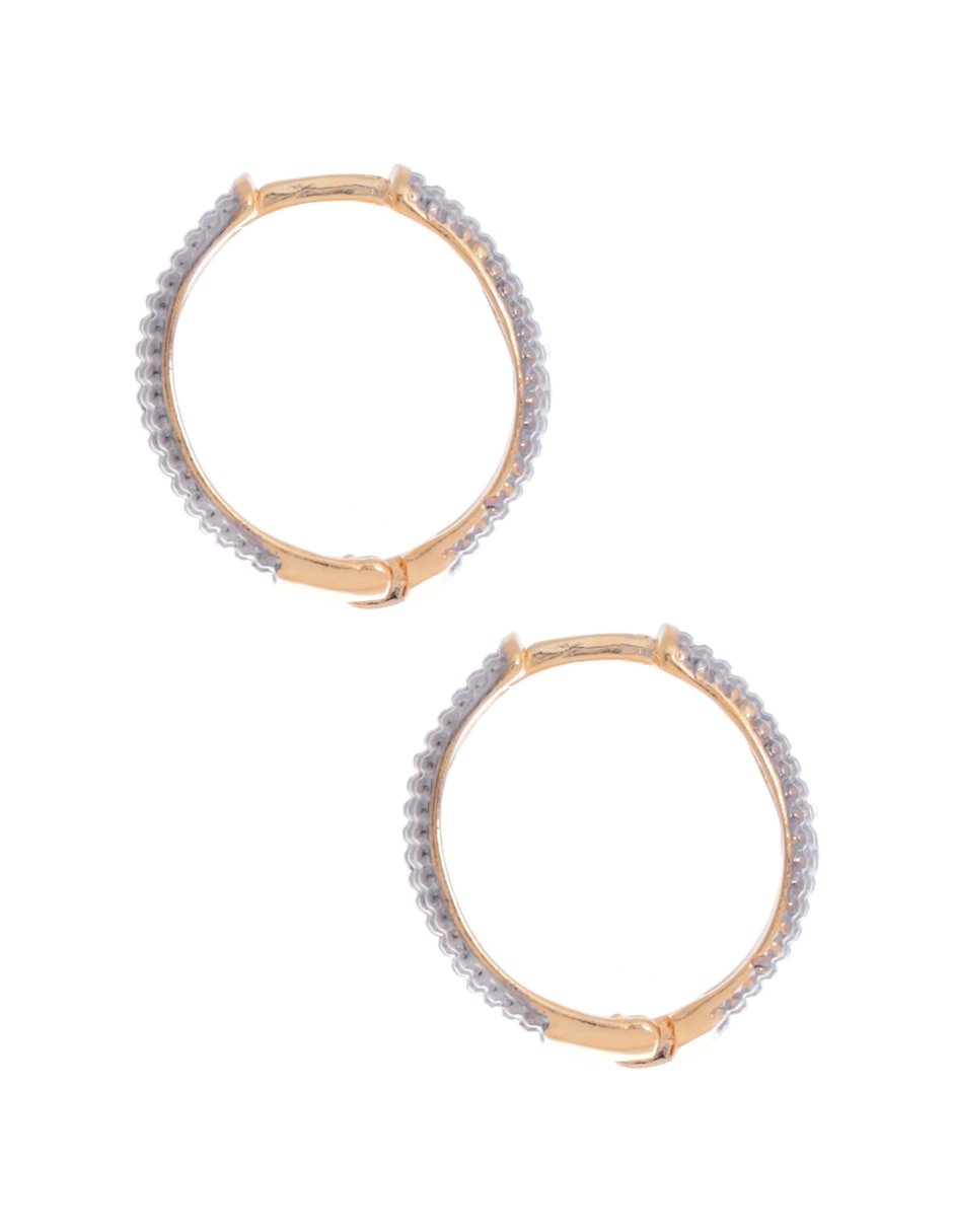 Aretes circulares con acabado pavé cristal 3