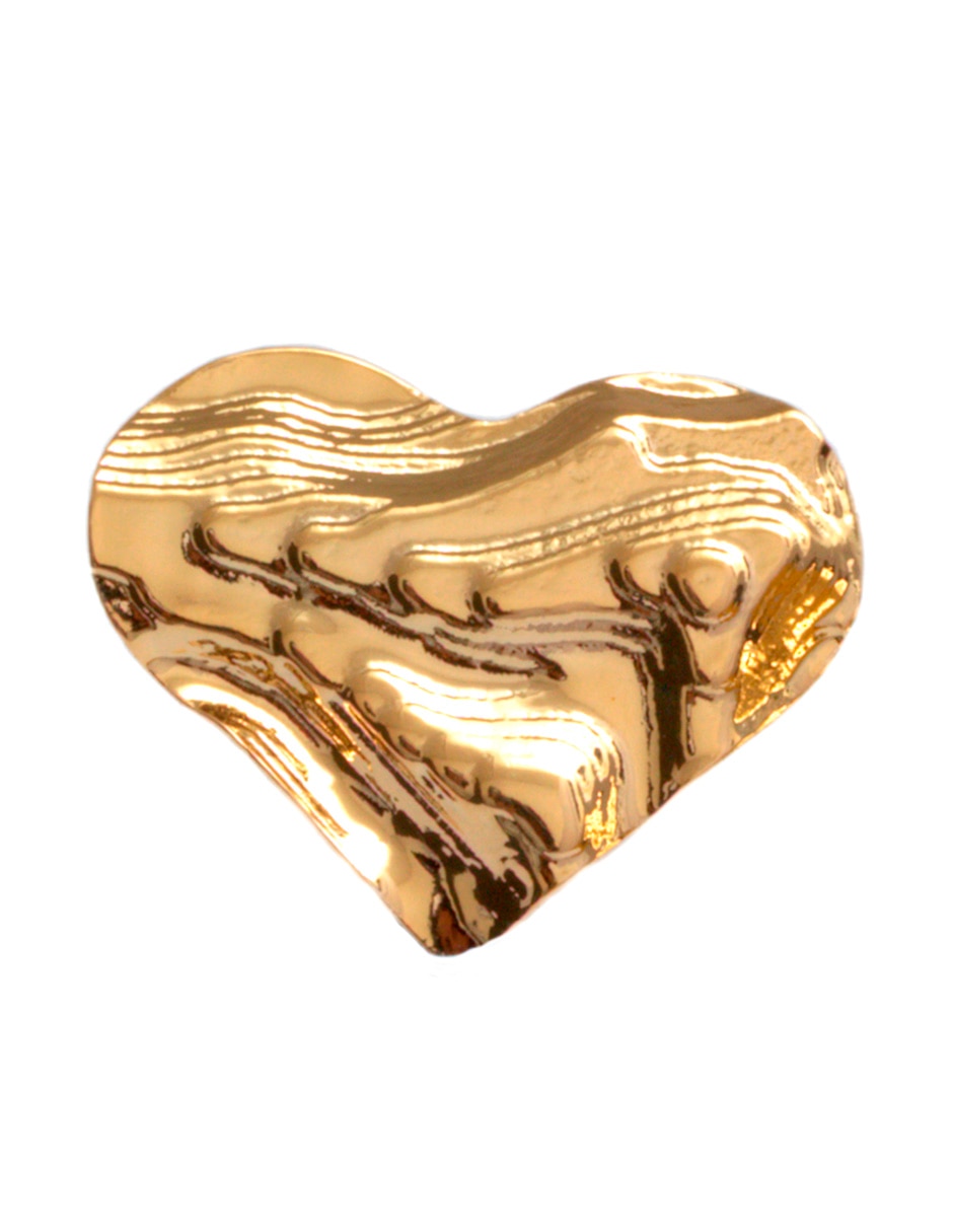 Aretes cortos de corazón 18 k con acabado chapa de oro 2