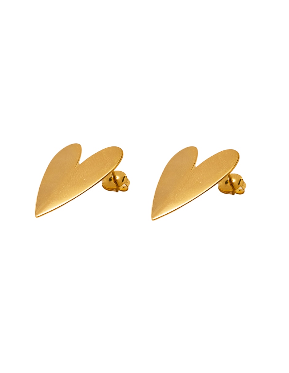Broqueles de corazón 18 k con acabado chapa de oro 2