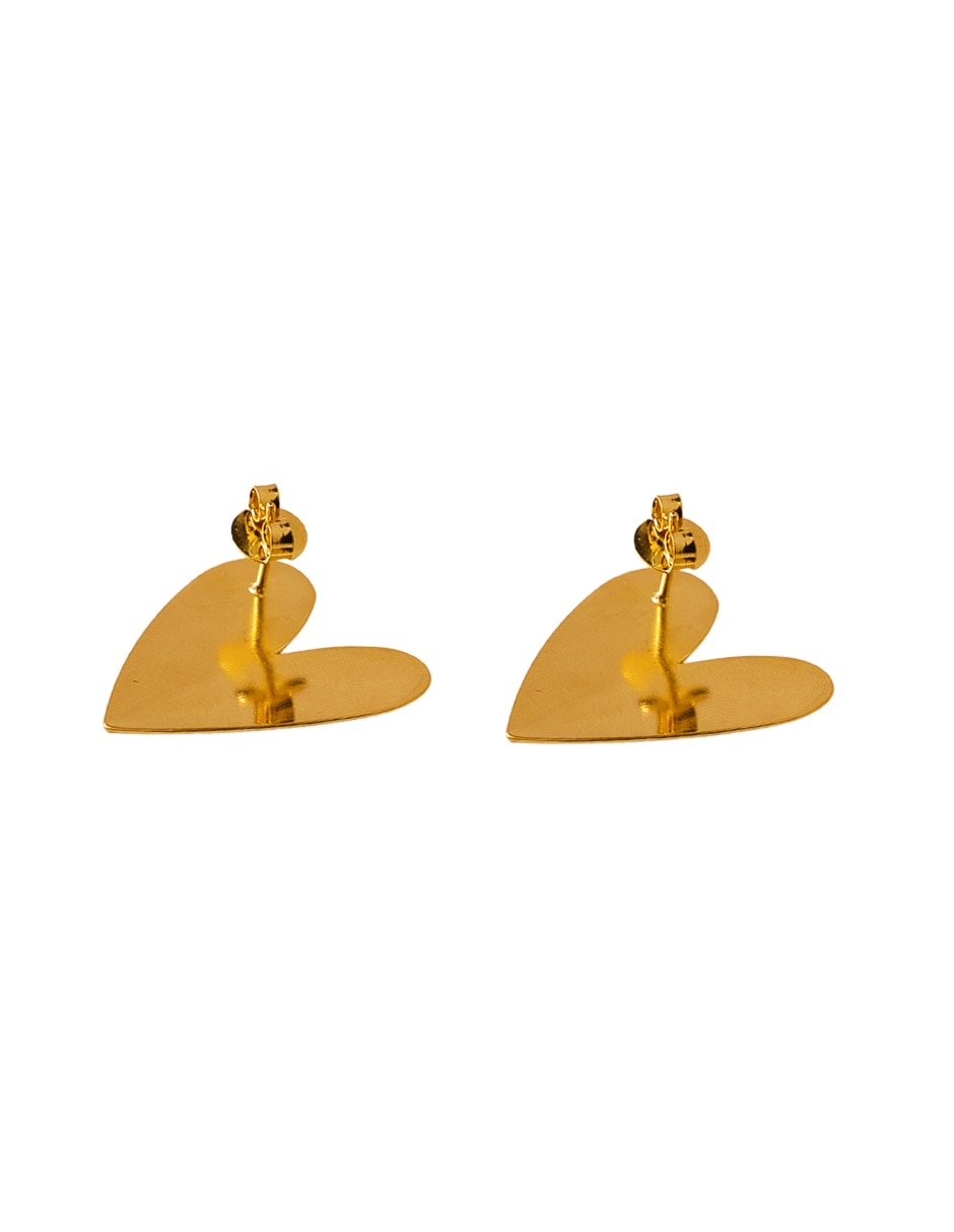Broqueles de corazón 18 k con acabado chapa de oro 3