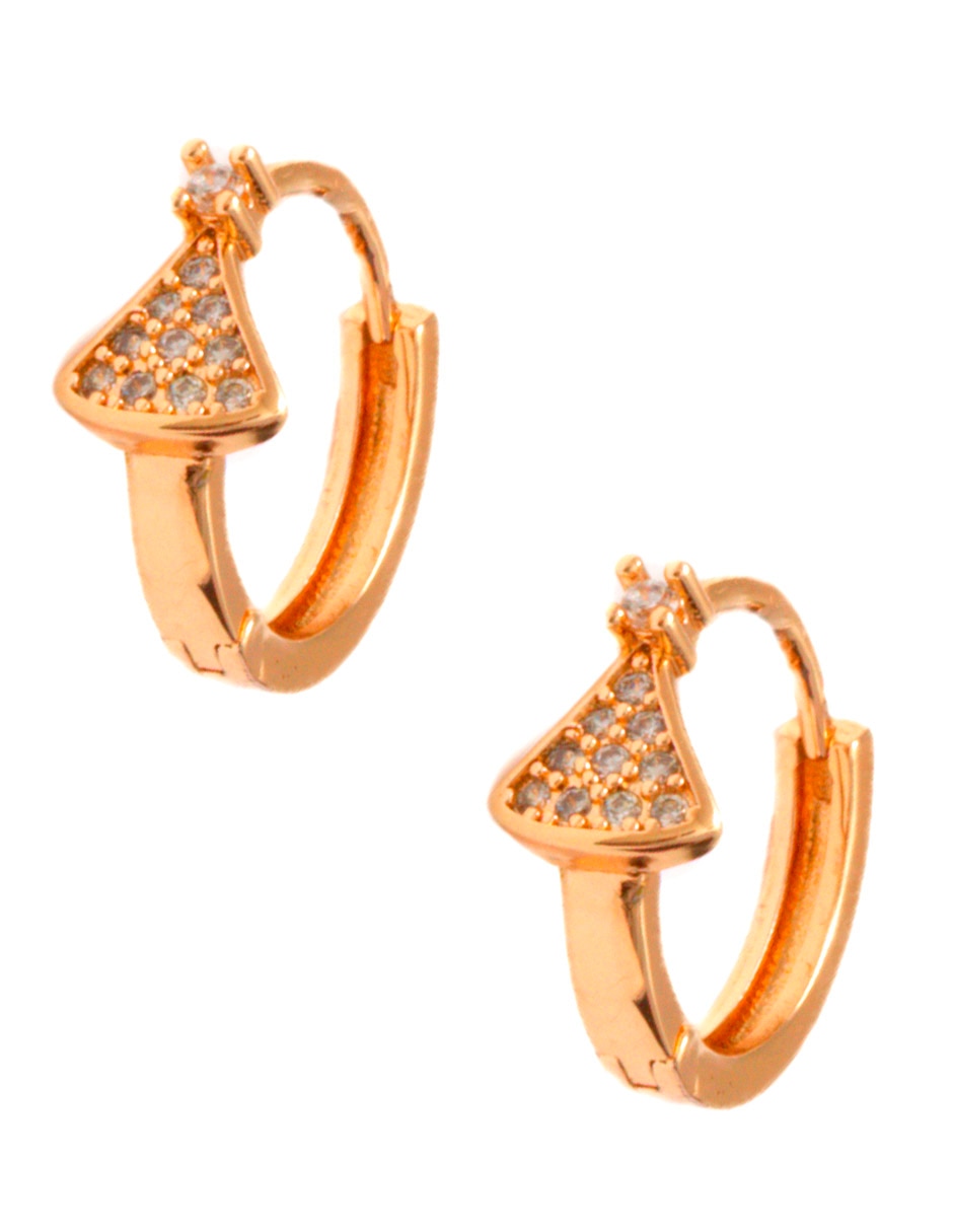 Arracadas con acabado chapa de oro zirconia 2