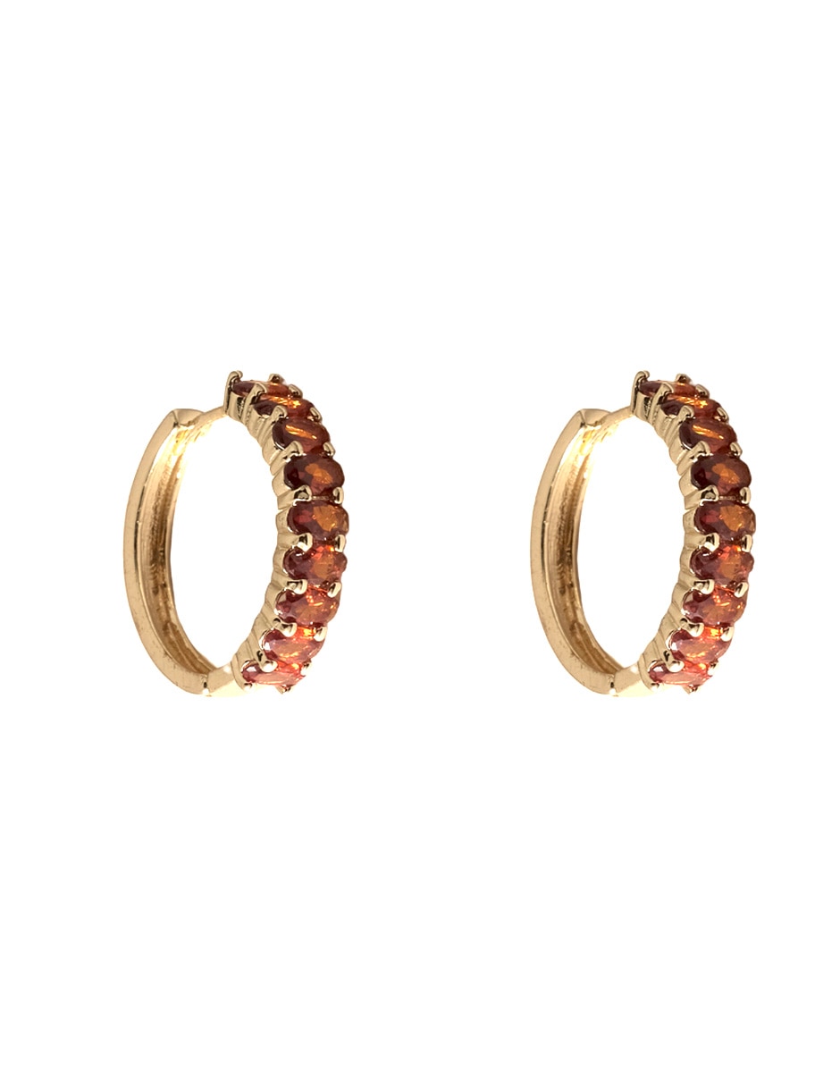 Arracadas con acabado chapa de oro Zirconia