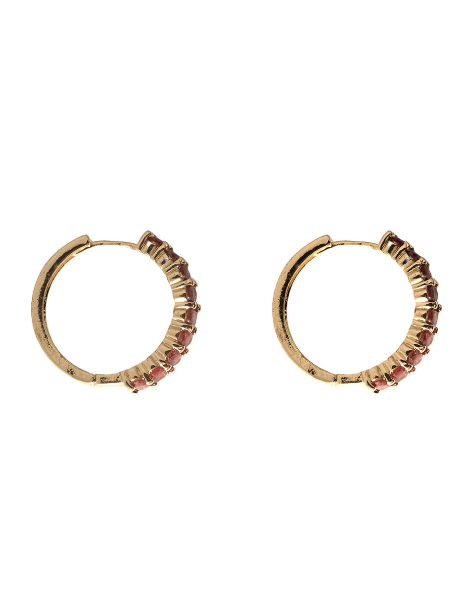 Arracadas con acabado chapa de oro Zirconia