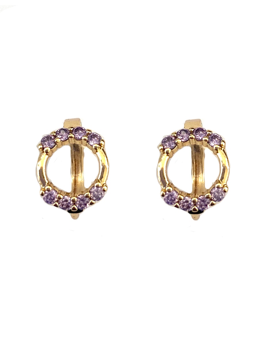 Arracadas con acabado chapa de oro zirconia 3