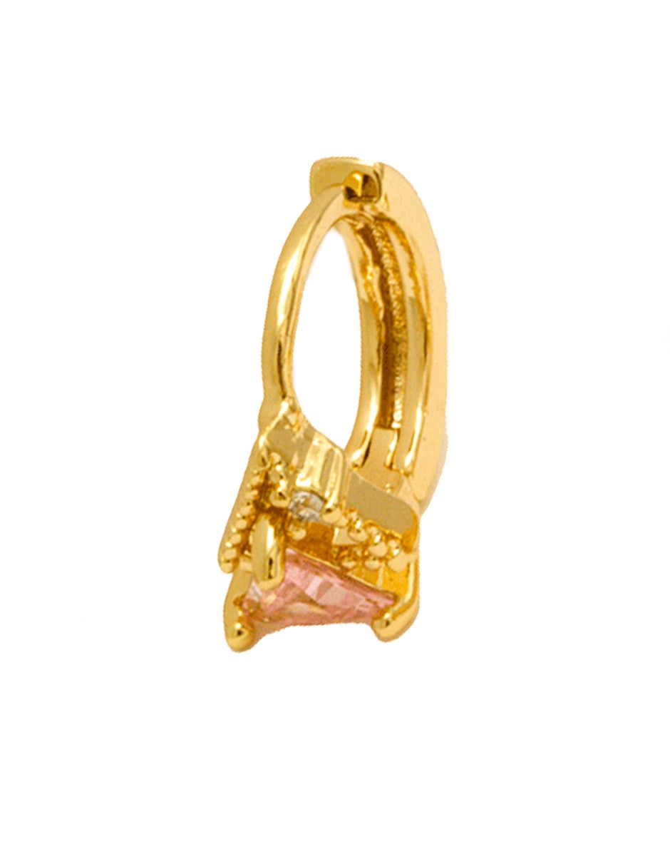 Arracadas triangulares con acabado chapa de oro zirconia 2