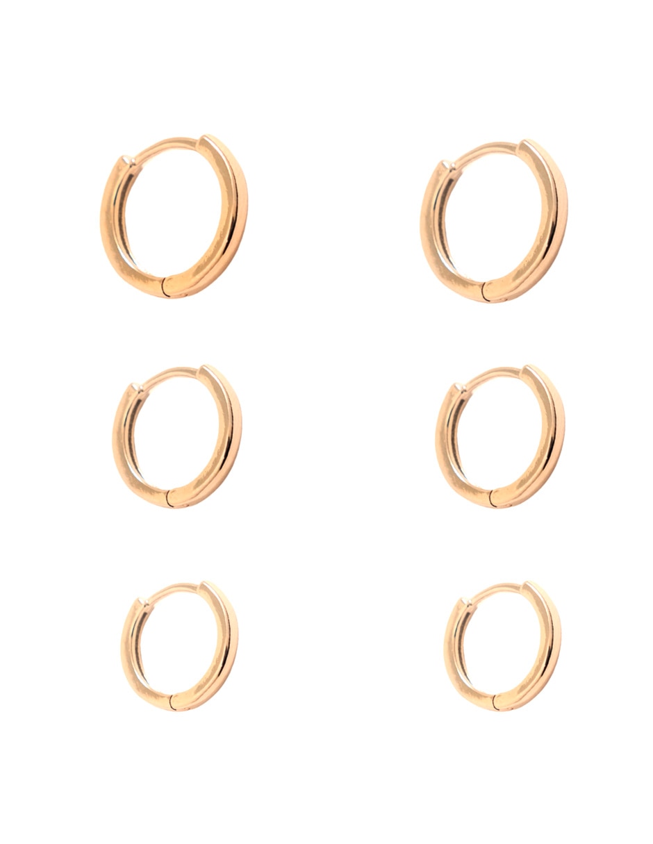 Set de aretes con acabado chapa de oro Set de aretes con acabado chapa de oro