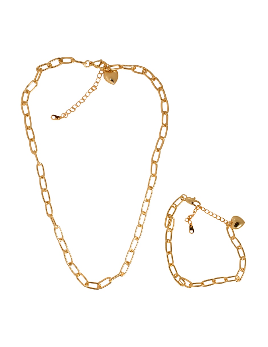 Collar y pulsera de eslabones 18 K