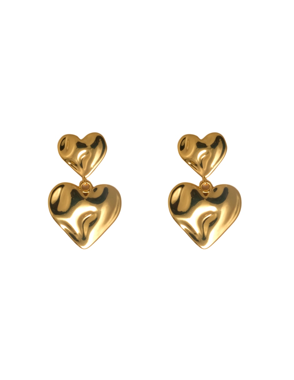 Aretes y collar de corazón 18 K 3