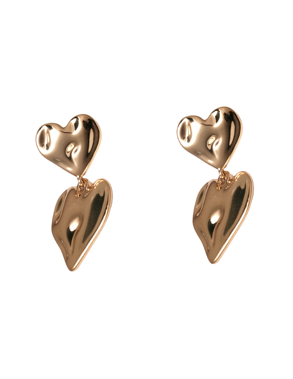 Aretes y collar de corazón 18 K 4
